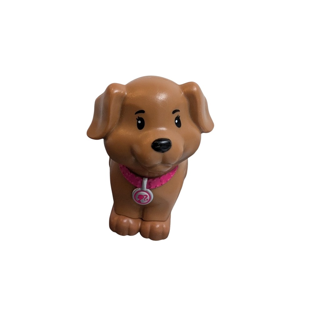Fisher Price x Barbie Collection Little People brown puppy dog pink color 2023